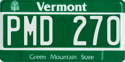 VT license plate PMD270