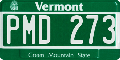 VT license plate PMD273