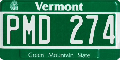 VT license plate PMD274