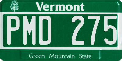 VT license plate PMD275