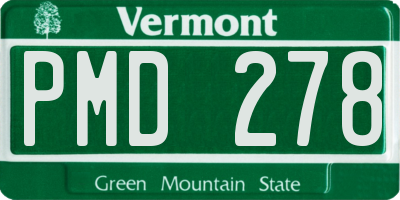VT license plate PMD278