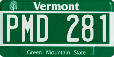 VT license plate PMD281