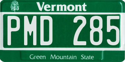 VT license plate PMD285