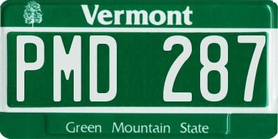 VT license plate PMD287