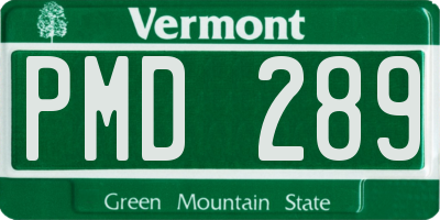 VT license plate PMD289