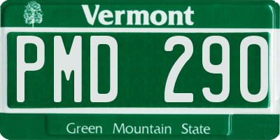 VT license plate PMD290