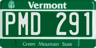 VT license plate PMD291