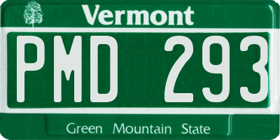 VT license plate PMD293