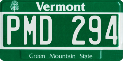 VT license plate PMD294