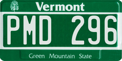 VT license plate PMD296