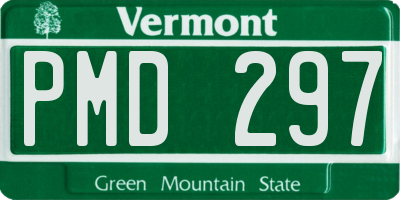 VT license plate PMD297