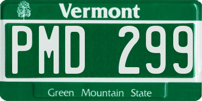 VT license plate PMD299