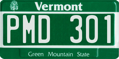 VT license plate PMD301