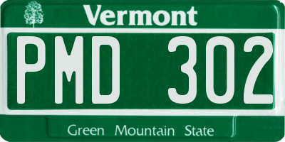 VT license plate PMD302