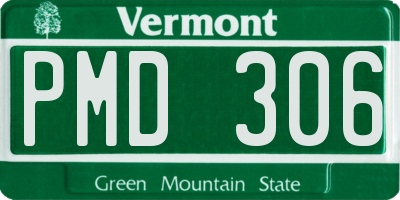 VT license plate PMD306