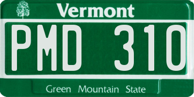 VT license plate PMD310