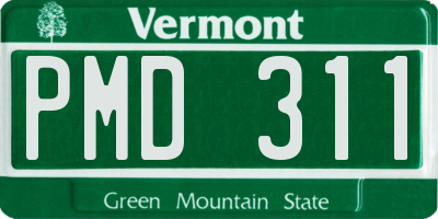 VT license plate PMD311