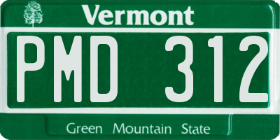 VT license plate PMD312