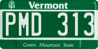 VT license plate PMD313