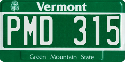 VT license plate PMD315