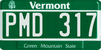 VT license plate PMD317