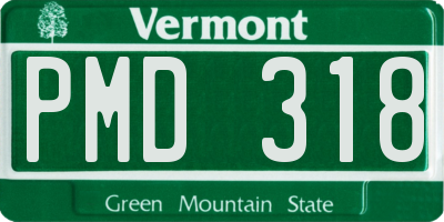 VT license plate PMD318
