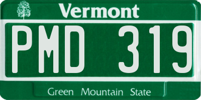 VT license plate PMD319