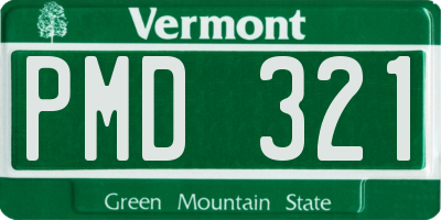 VT license plate PMD321