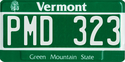 VT license plate PMD323