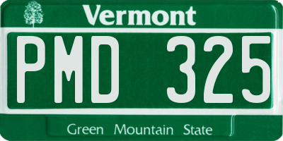 VT license plate PMD325