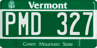 VT license plate PMD327