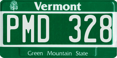 VT license plate PMD328
