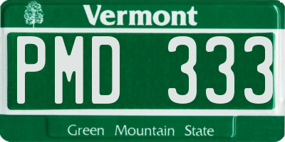 VT license plate PMD333