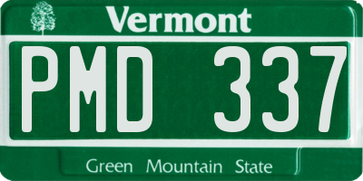 VT license plate PMD337