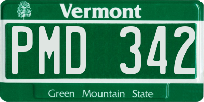 VT license plate PMD342