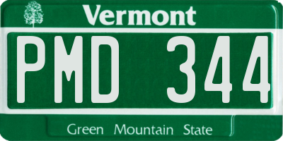VT license plate PMD344