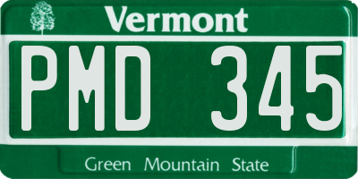 VT license plate PMD345