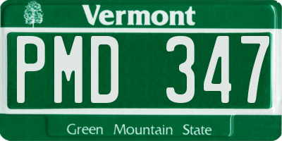VT license plate PMD347