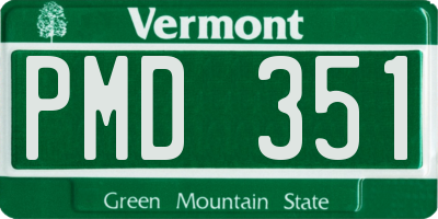 VT license plate PMD351
