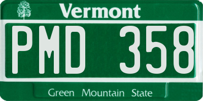 VT license plate PMD358