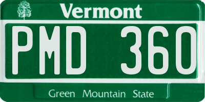 VT license plate PMD360
