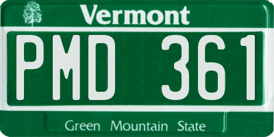 VT license plate PMD361