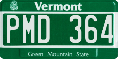 VT license plate PMD364