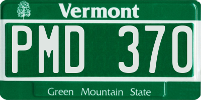 VT license plate PMD370