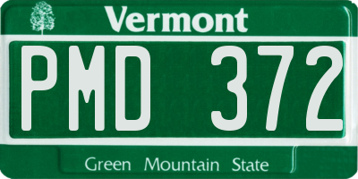VT license plate PMD372