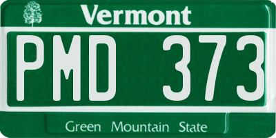 VT license plate PMD373