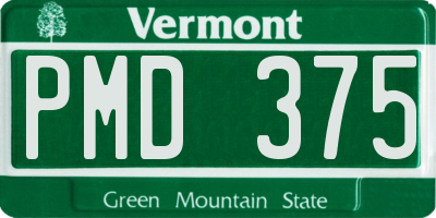 VT license plate PMD375
