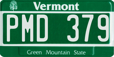 VT license plate PMD379