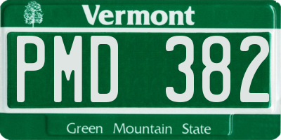 VT license plate PMD382
