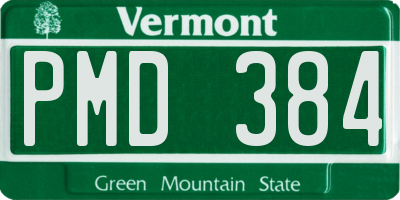 VT license plate PMD384